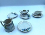 6 piece blue floral china view